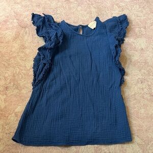 Sezane Ruffle Sleeve Top
